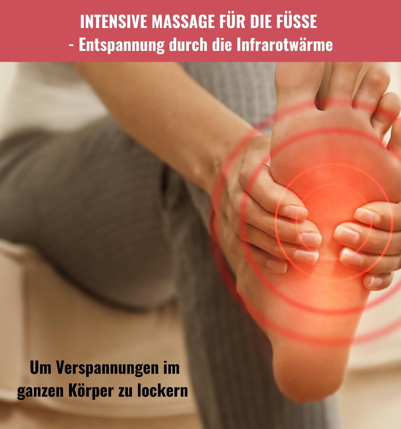 Infrarot Fußmassagegerät mit Fernbedienung | 15 Massagestufen & 7 Wärmestufen | Fußreflexzonen Massagegerät mit Akupressur & Timer | belebende Fuß-Massage für Zuhause, Büro & unterwegs