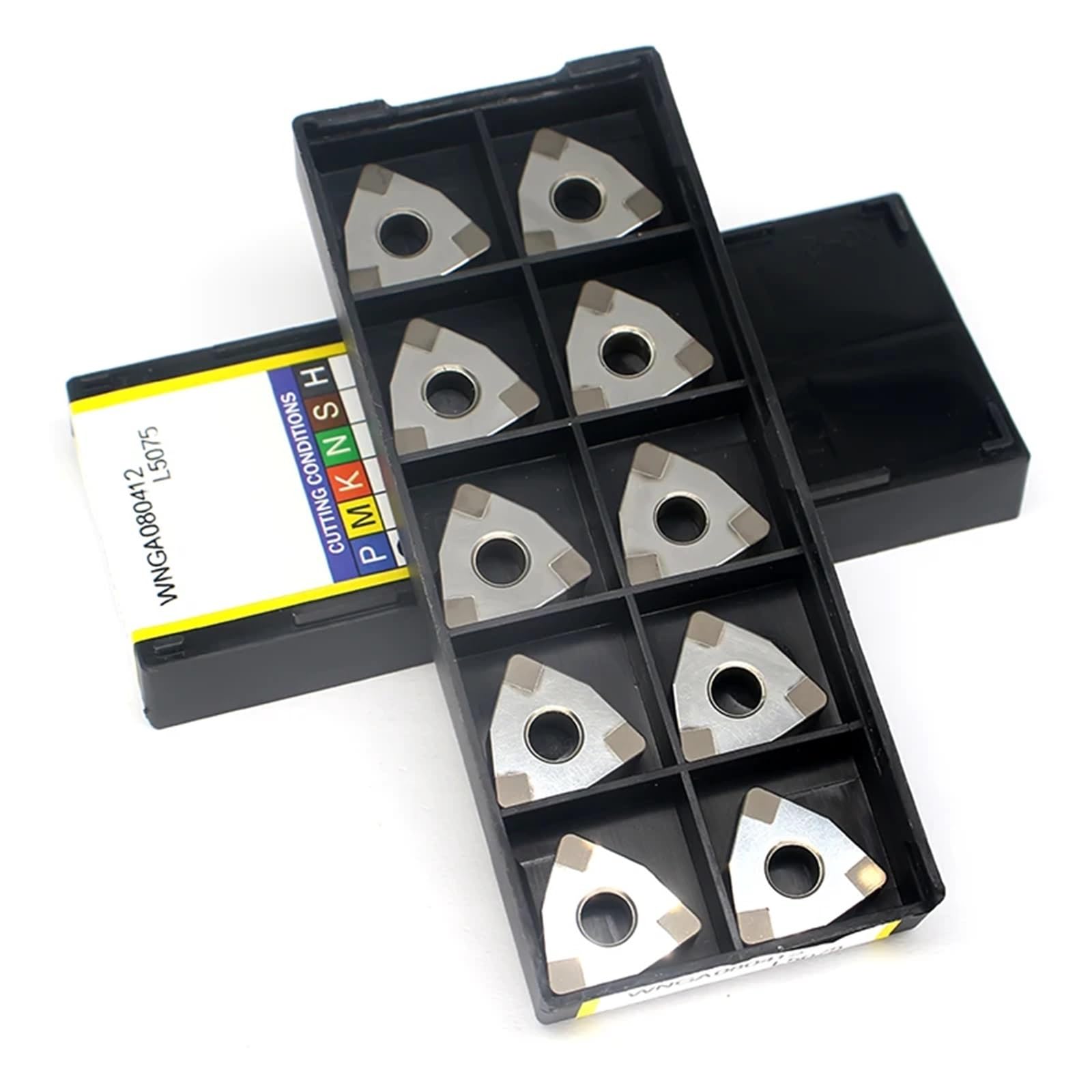 Insertos De Diamante CBN WNGA080408 Herramientas Torneado Para Hoja Torno CNC Acero Duro(WNGA080412 10PCS)