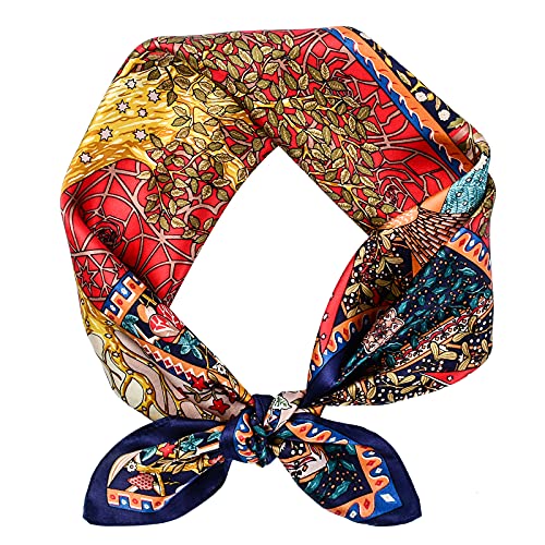 100% Silk Head Scarf for Women - 27" Hair Scarves Satin Bandanas Square for Night Sleeping with Gift Packed2