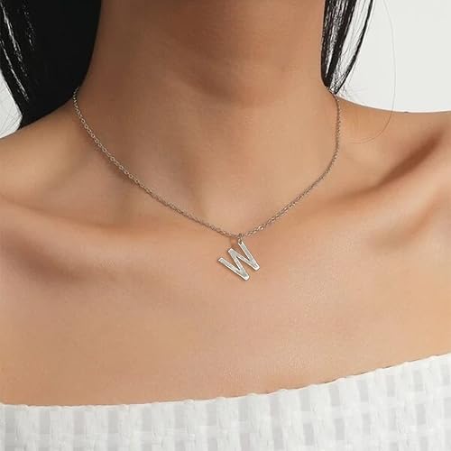 Miniatura 4 de Long tiantian Collares con inicial en capas de plata para mujer, regalos de moda, collar de cadena de eslabones de clip de plata y oro, collar con