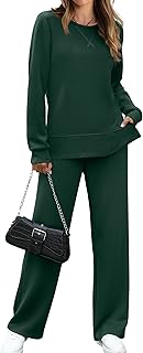 Women's 2 Piece Lounge Set Travel Airport Outfits Side Slit Tracksuit Wi...