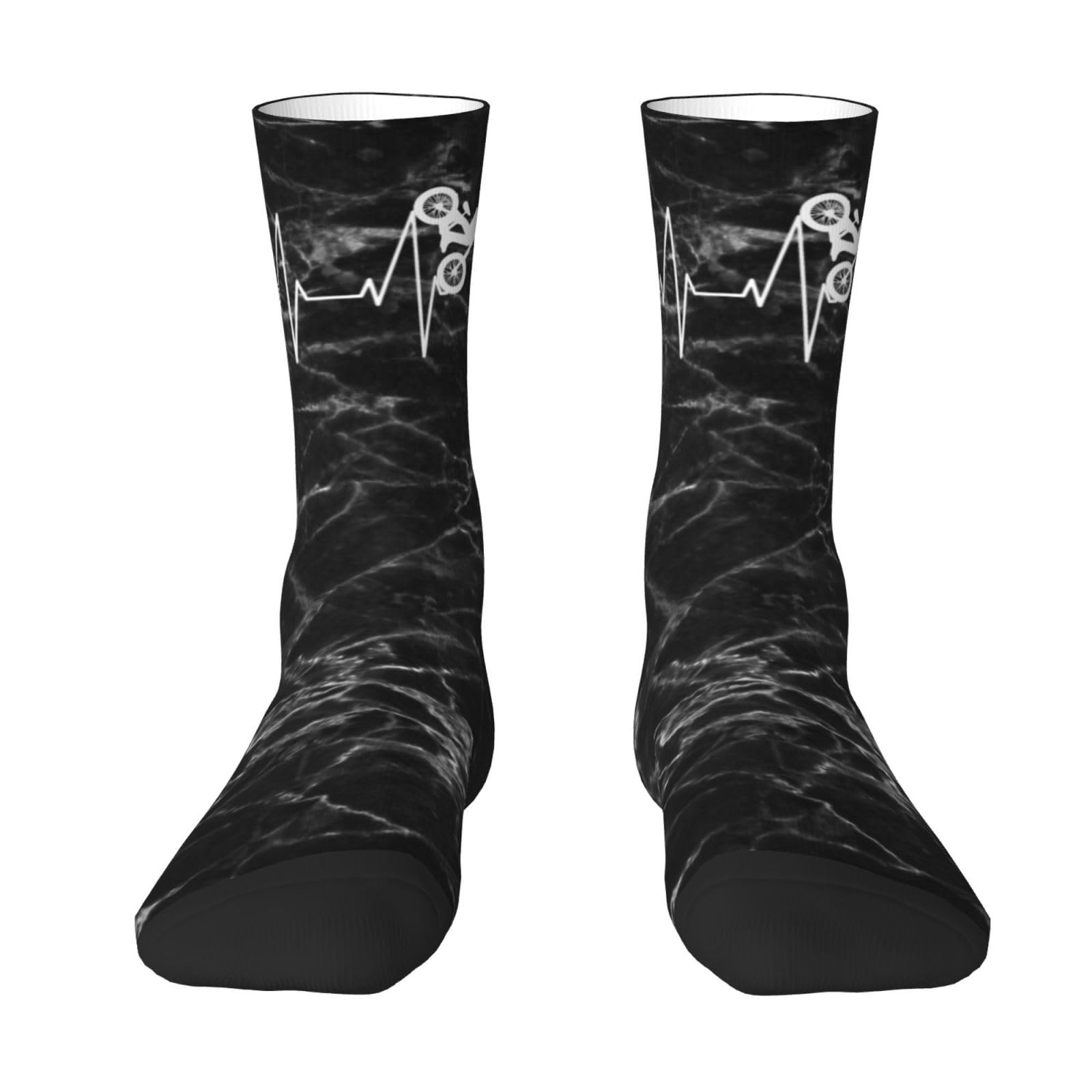 Haebfsl Montainbike Heart Line Biker Women'S Cushion Crew Sock Soft Casual Mid-Calf Socks