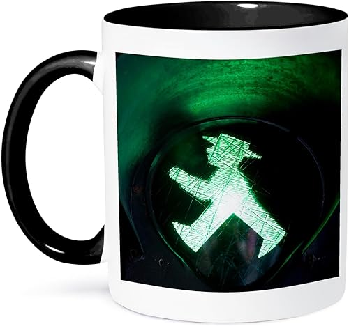 Miniatura 1 de 3dRose mug_188161_4 Alemania, Berlin Alexanderplatz DDR Museum Ampelmann - Taza negra de dos tonos, 11 onzas, negroblanco