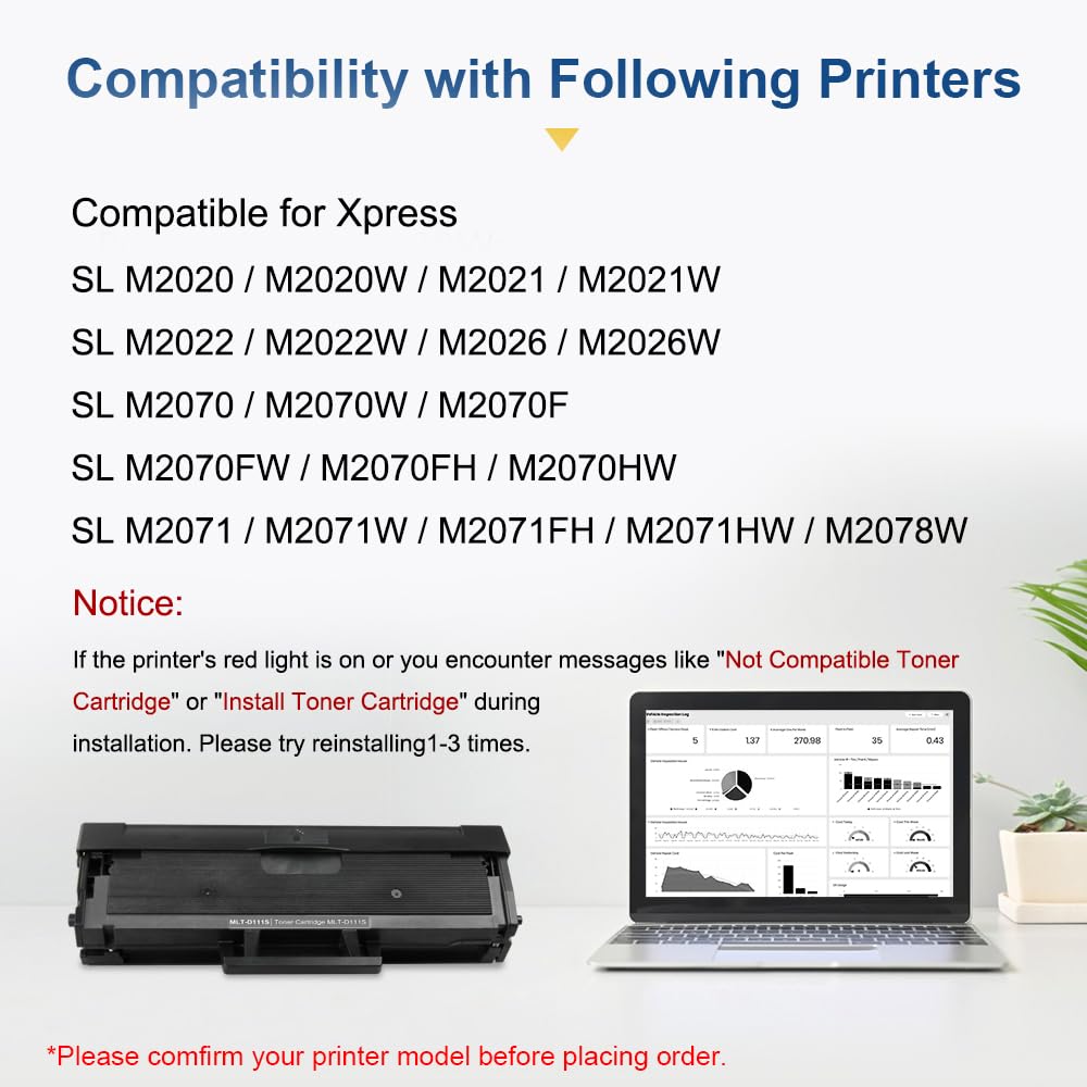 SMARTOMI MLT-D111S MLT-D111L Compatibili Toner per Samsung D111S D111L 111S 111L per Xpress SL M2026W M2026 M2070FW M2070 M2070W M2070F M2020 M2020W M2021 M2021W M2071 M2071W M2078W (Nero, 2-Pack)
