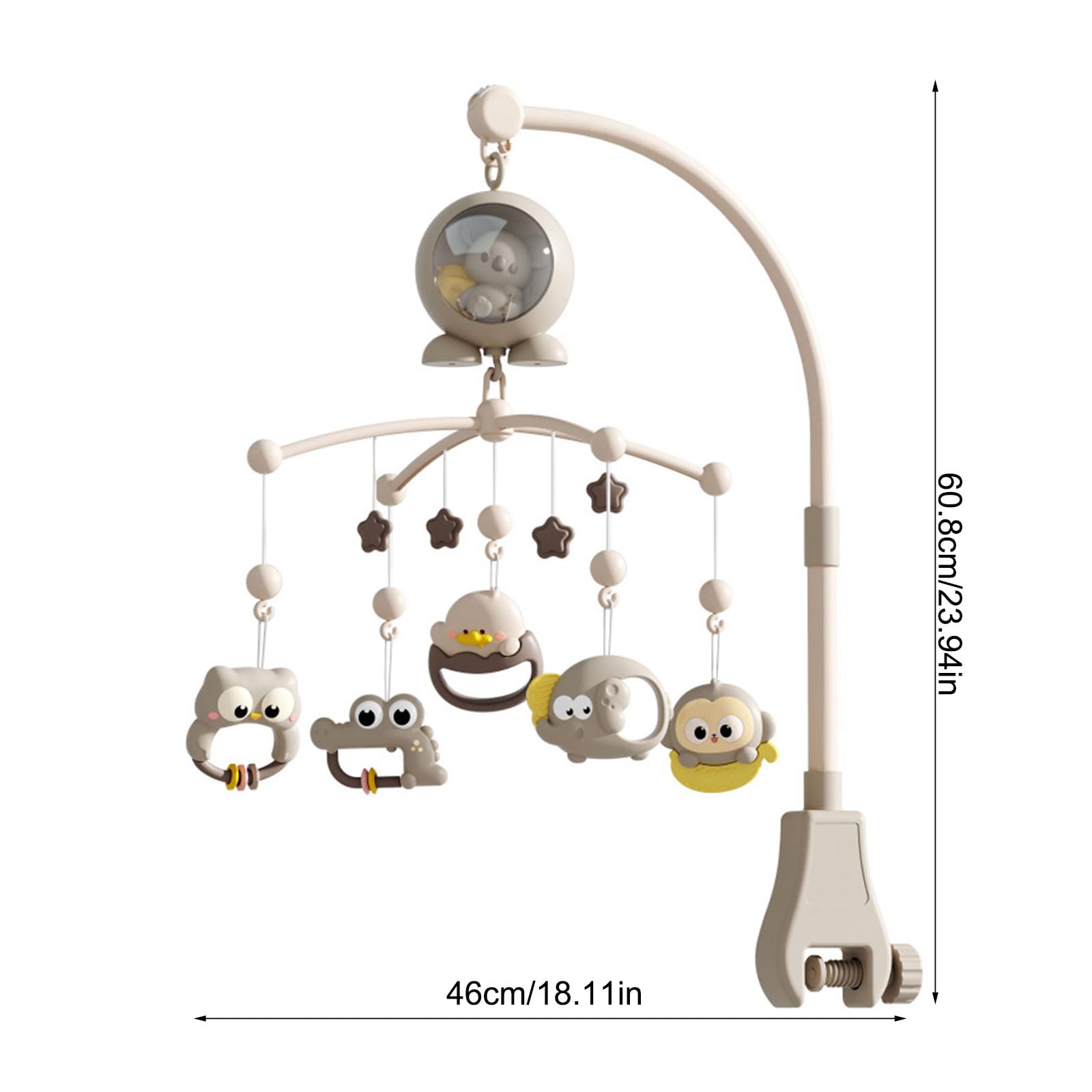 Mobile de berceau avec télécommande musicale et rotation automatique pour bébé - Développement sensoriel et chambre d'enfant