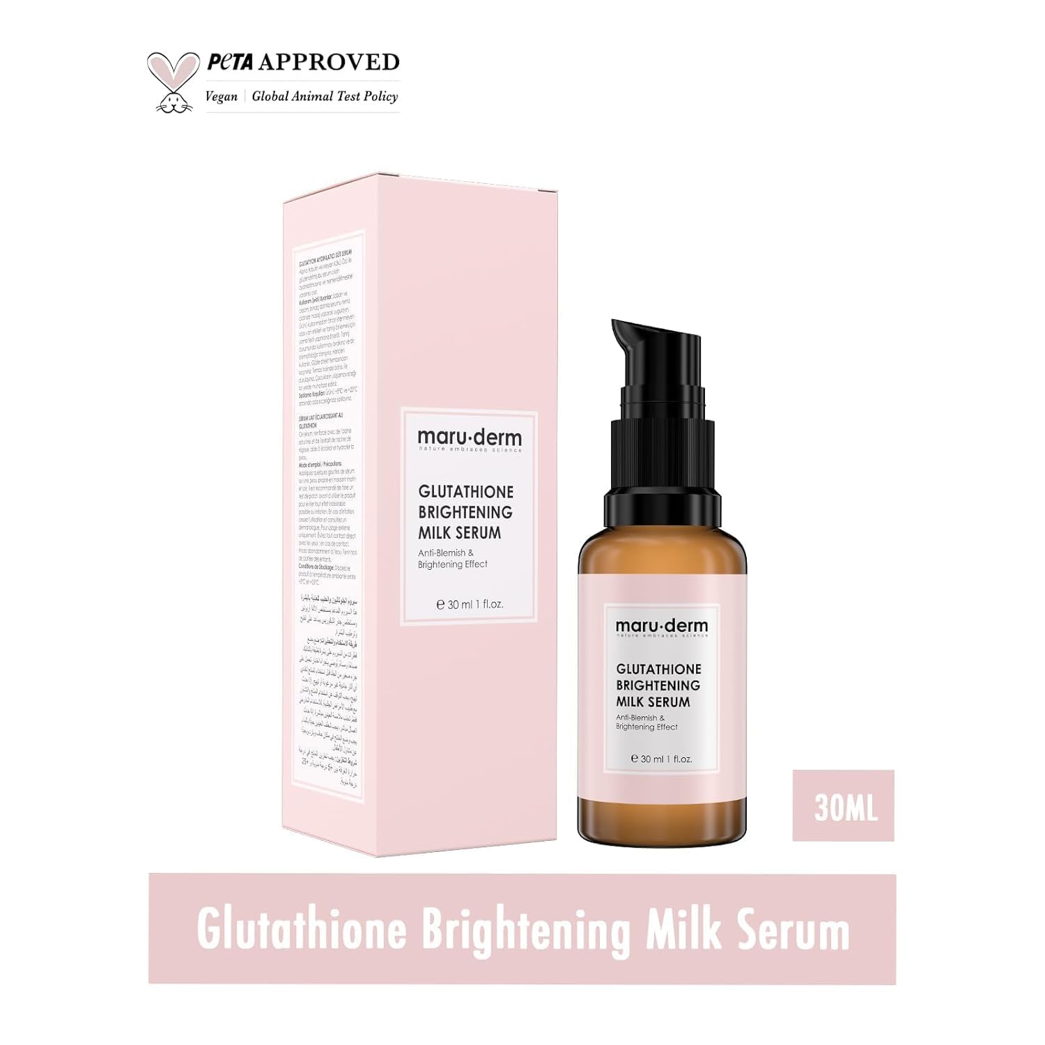 Maruderm Glutatyon Aydınlatıcı Süt Serumu – Alfa-Arbutin & Centella Asiatica ile Leke ve Donukluk Görünümüne Karşı, 30 ML