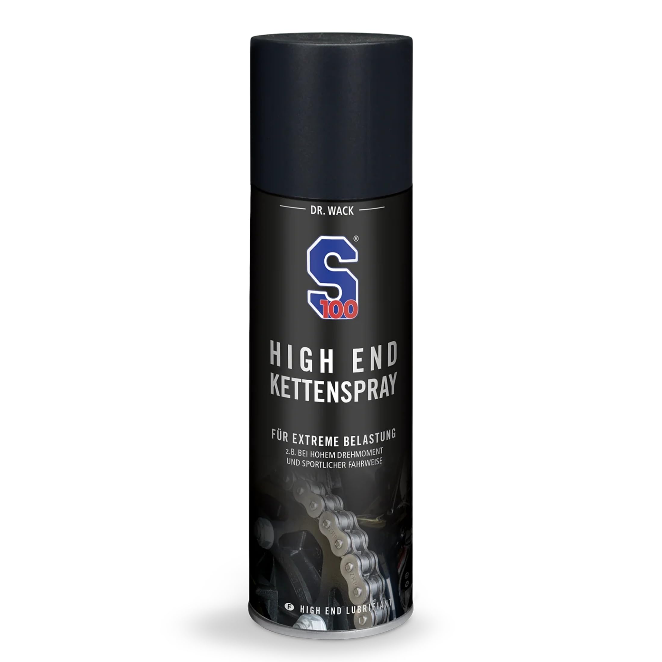 DR. WACK S100 HIGH END Kettenspray 300 ml - Kettenschmierstoff für hohe Belastungen - Effektiver Schutz vor Verschleiß - für alle Motorradketten geeignet - Hochwertige Motorradpflege