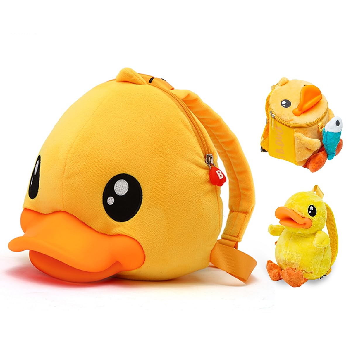 B.Duck Kids Backpack Soft Plush Kindergarten Yellow Duck Mini Backpack Travel Bag For Boys and Girls