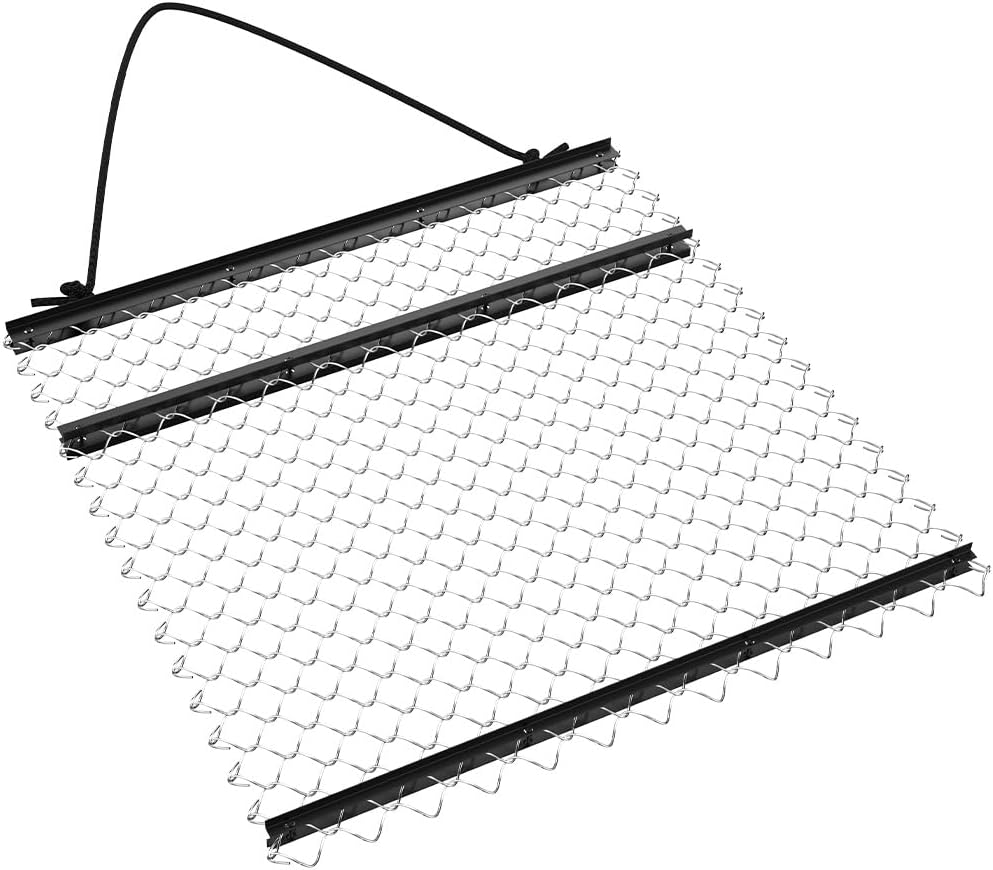 Drag Harrow, 4'x5' Chain Harrow for ATV/UTV, Rust-Resistant Mesh Harrow for Gravel Driveway, Lawn, Field & Soil Leveling