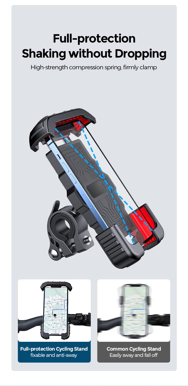 para los teléfonos móviles Dentro de 6,7 Pulgadas Soporte de teléfono para la Bicicleta Soporte de teléfono de la Motocicleta Suporte Scooter Kickstand Adecuado