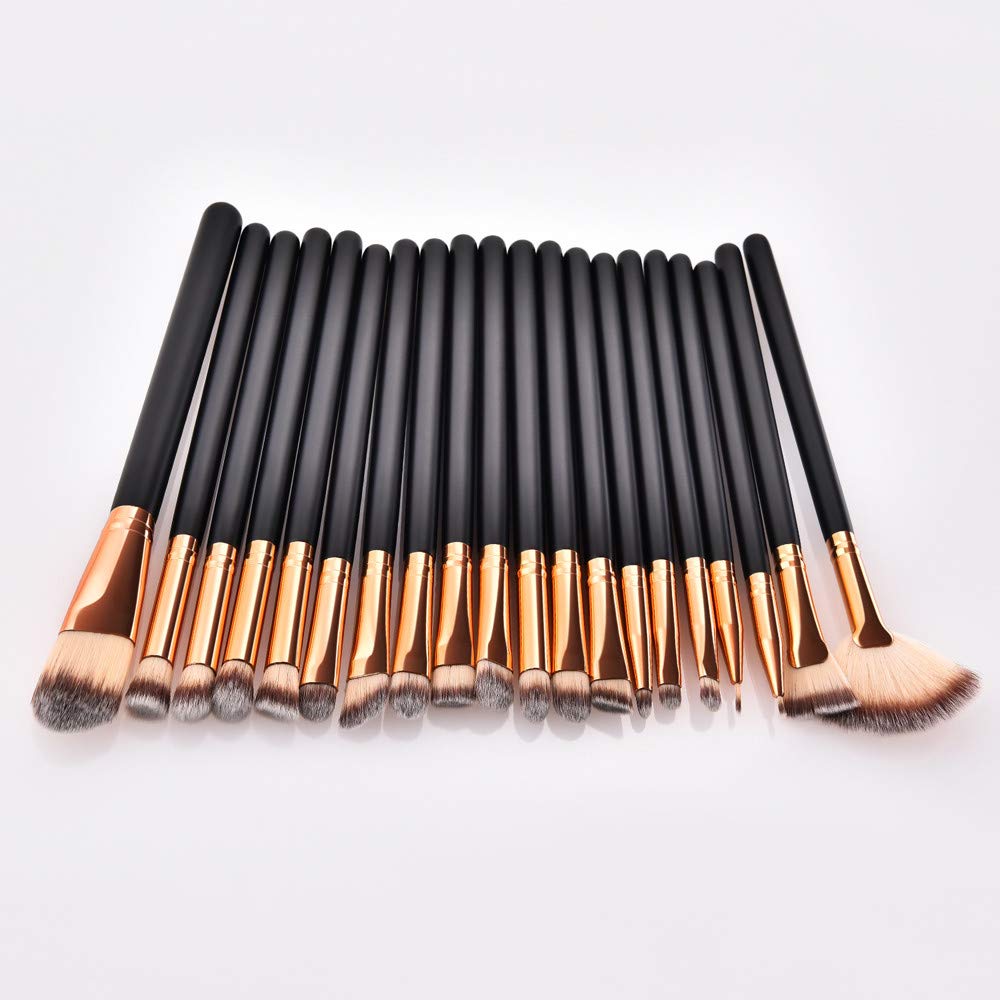 Pinsel 20PCS Foundation Lidschatten Pinsel Puder Kosmetik Make-Up Holz Pinsel Flache Make-Up Pinsel