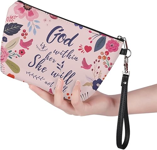 Miniatura 2 de Horeset Love You Print - Bolsa de cosméticos para el día de San Valentín, bolsa de maquillaje de cuero de alta capacidad, bolsa de aseo portátil,
