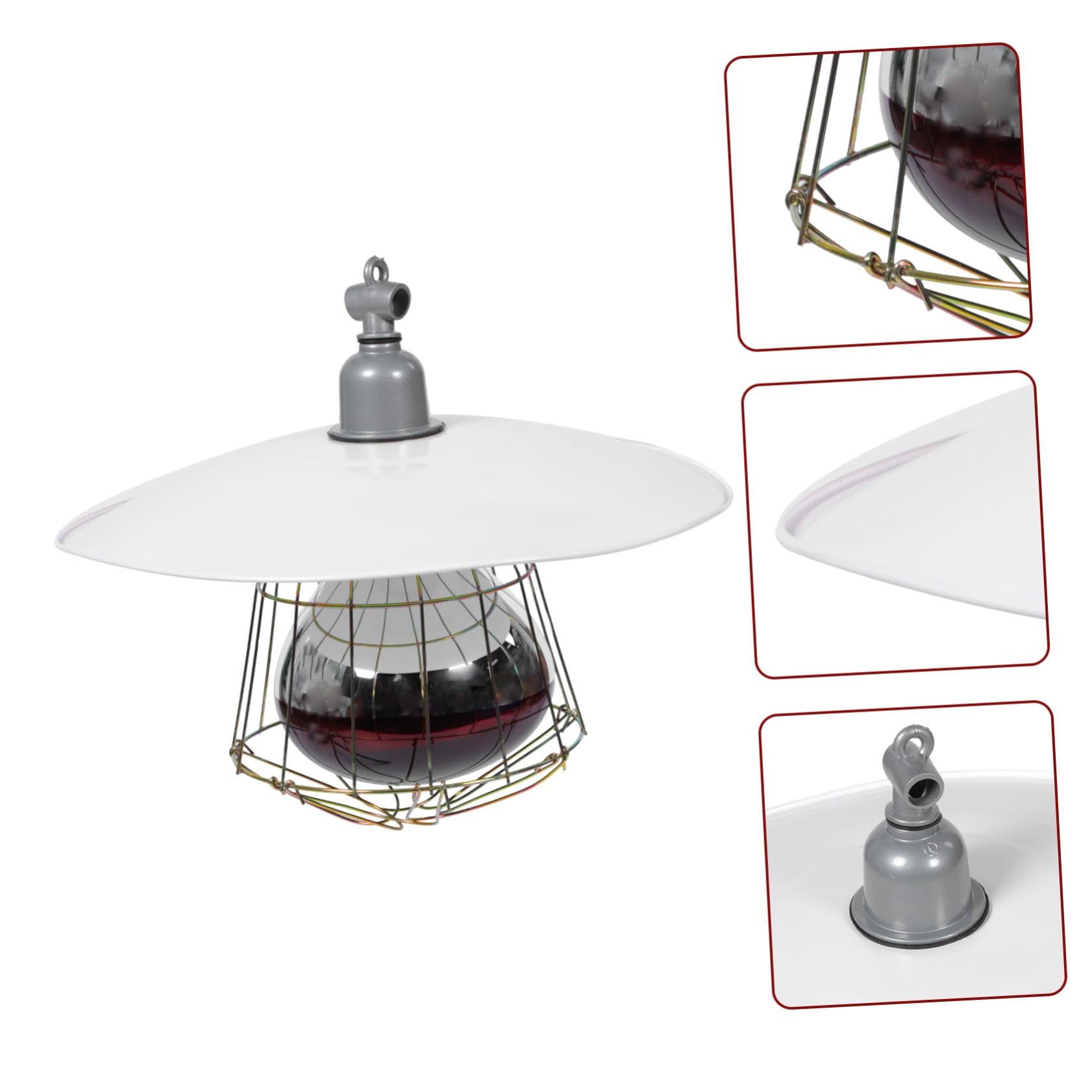 VICASKY Lampada Riscaldante per Bestiame con Paralume in Metallo Accessorio Incubatrice per Pulcini e Cuccioli Luce Termica per Gabbia Animali Protezione Invernale per Colore Casuale