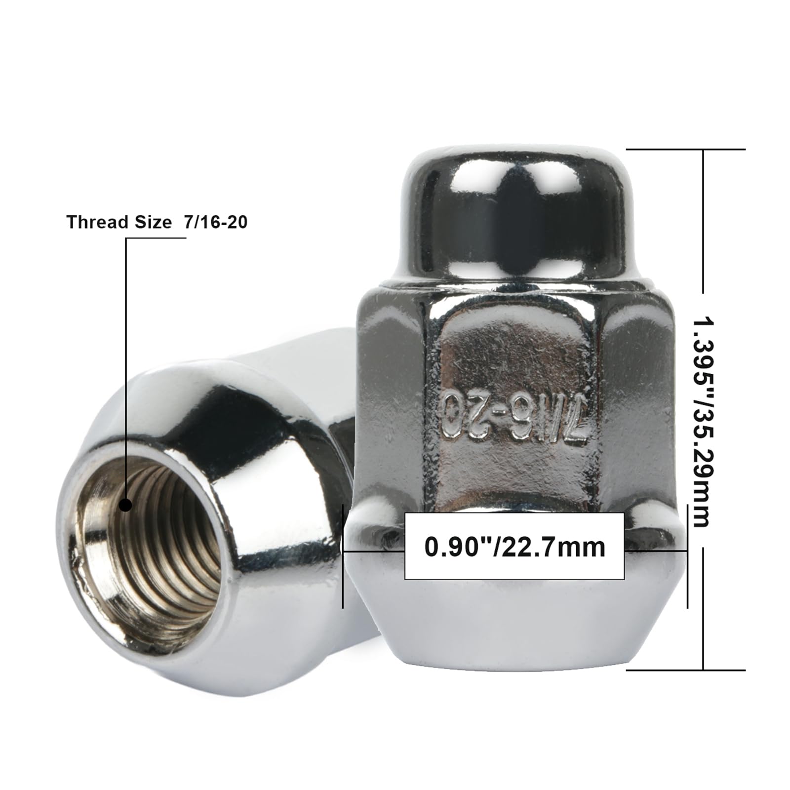 Amazon.com: ANPART Wheel Nuts Set 20Pcs Lug Nuts Thread 7/16-20
