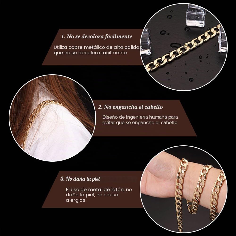 Swpeet Juego de 3 Correas de Cadena Plana de Repuesto de 47 Pulgadas con Hebillas, Bricolaje, Bolsa de Hombro de Metal, Bolsa de Mano, Bolsa de Mano de Repuesto (Oro + Plata +