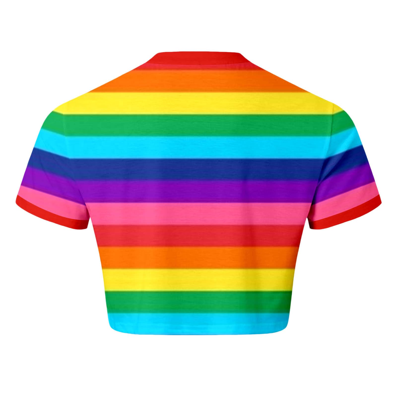 LGBTQ T-shirt arc-en-ciel sexy pour homme T-shirt gay drôle Crop Top Rayures Col rond Manches courtes Haut court LGBTQ Vêtements Arc-en-ciel T-shirts à rayures Crop Tops LGBT Pride Shirt