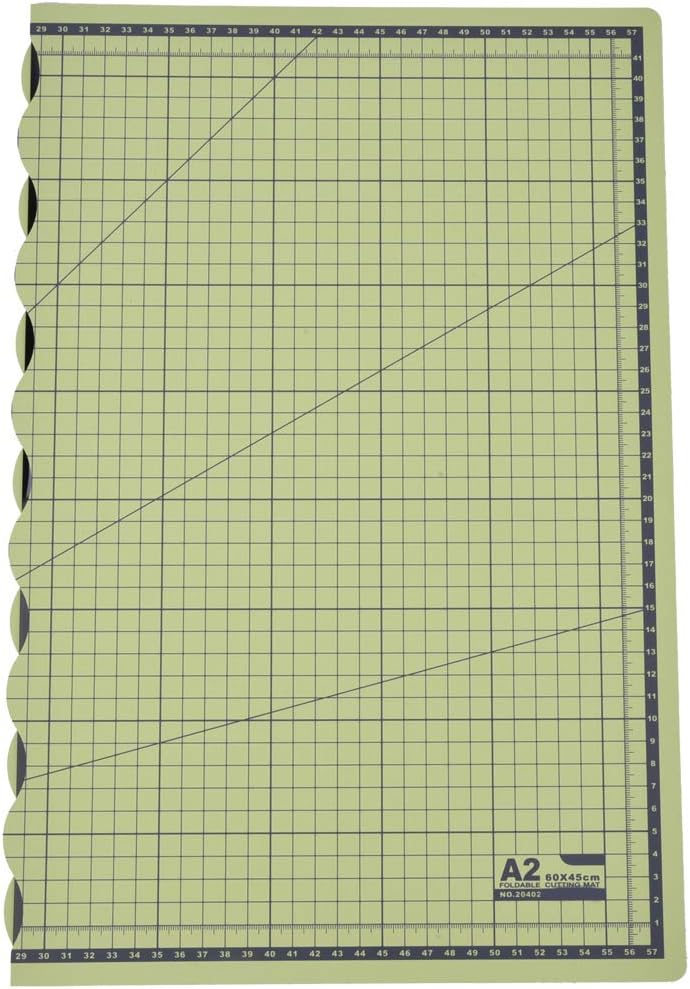 Portable Folding A2 Self Healing Cutting Mat, Foldable Cutting Board with Grid Lines, Pink Gray Matcha Green Sky Blue Optional, Non Slip Craft Pad for Paper Leather Fabric Carving, (Green)