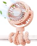 SOPOKE Mini Portable Baby Stroller Fan,3 Speed Personal Handheld Fan,Battery Operated Rechargeable 360° Flexible Tripod Cooling Fan, Suitable for Car Seat Crib Treadmill Golf Cart Travel(Black)