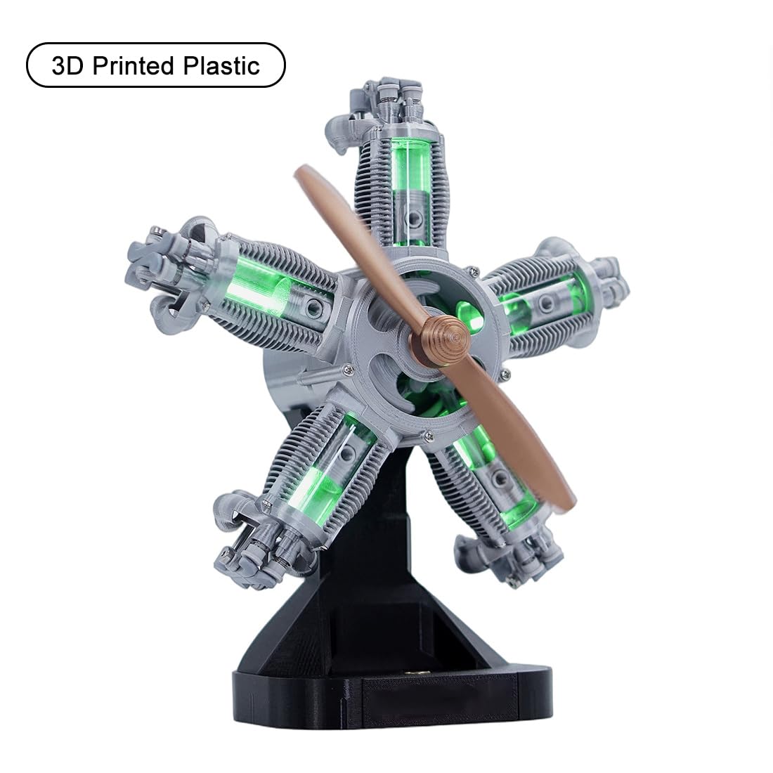 ENJOMOR Zestaw modelarski z nadrukiem 3D do pięciocylindrowego silnika gwiazdowego, mechaniczny zestaw do samodzielnego montażu, element wystawowy silnika pneumatycznego STEM, kreatywna kolekcja