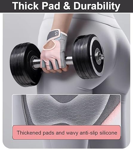 Miniatura 3 de Guantes de entrenamiento para mujer, antideslizantes, transpirables, esenciales de gimnasio para levantamiento de pesas, ciclismo, entrenamiento,