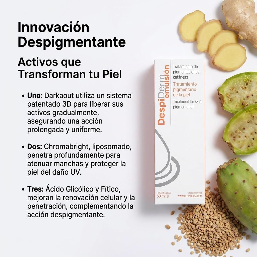 Despiderm Emulsión Pack | Emulsión Despigmentante para Manchas Faciales y Tono Irregular | Unifica | Iluminar y Mejorar la Apariencia de la Piel | Con Ácido Kójico, Fítico, Glicólico y Retinol (X3)
