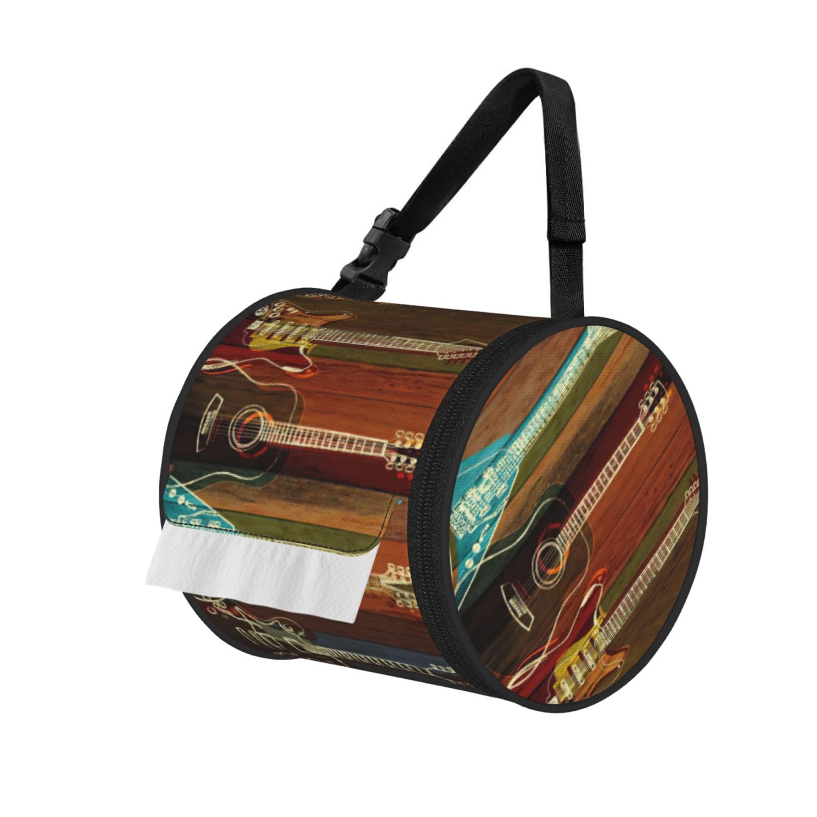 Guitars Art Print Fashion Tissues Organizer Box, Hanging Tissue Holder For Purse Coins For Car Office Daily Outing