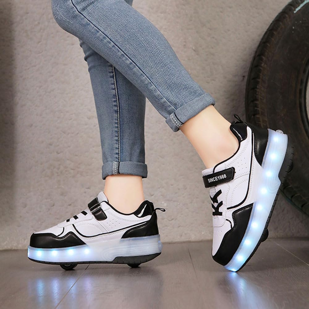 Hiseng Schuhe mit Rollen für Mädchen 29-40 EU, Schuhe mit Rollen für Jungen Rollschuhe Schuhe 2-in-1 Roller Schuhe Schuhe mit Rollen Kinder Outdoor Turnschuhe Turnschuhe mit Rollen Versenkbarer