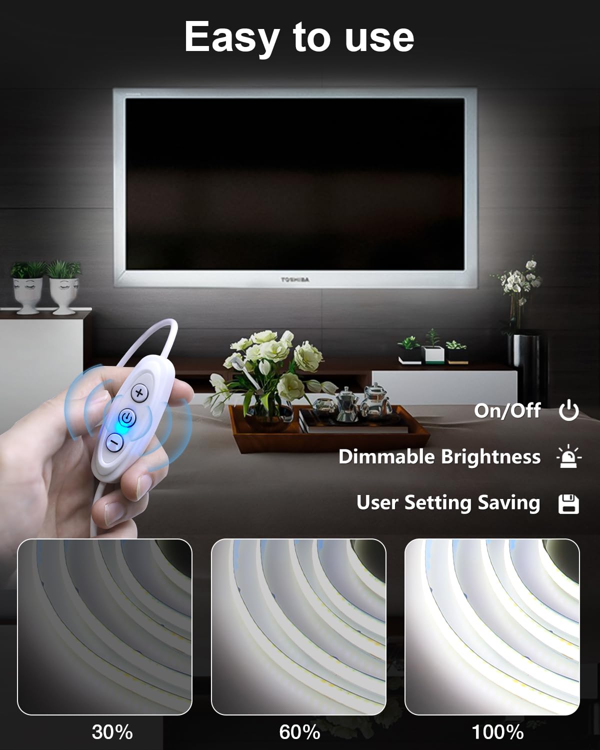Clearhill USB LED-Streifen – 2x 2 M, Kaltweiß 6500K | 320 LEDs/m, IP20 | Perfekt Für DIY & Dekoration