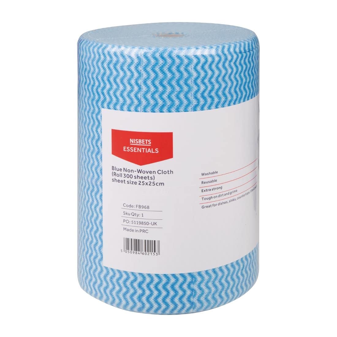 Nisbets Essentials Rouleau de 300 chiffons non tissés Bleu