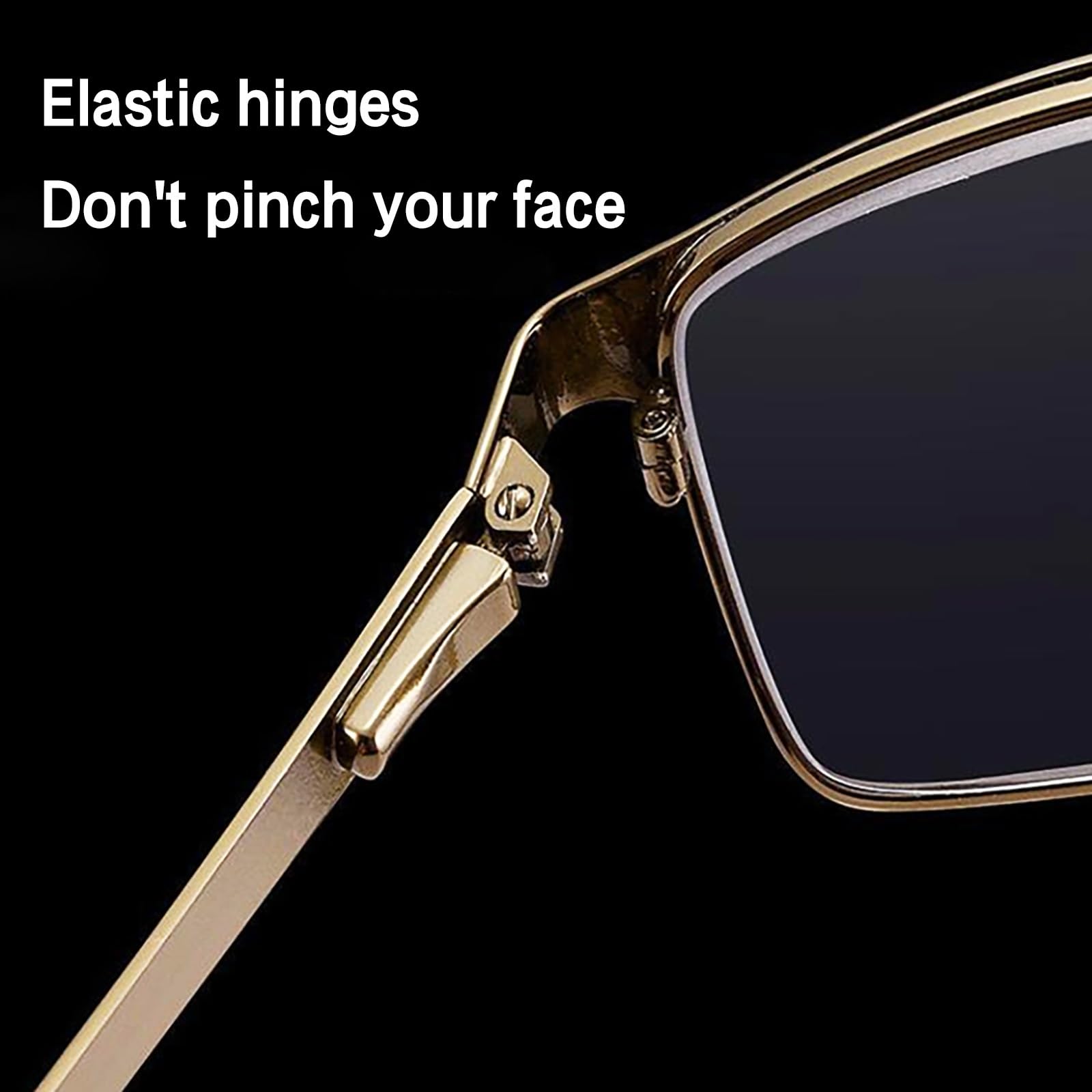 Selbsttönende Progressive Multifokal Lesebrille Metallrahmen Blaulichtfilter Lesehilfe Ultraleichte Flexibel Computerbrille für Herren Damen, Dioptrien 1.0-3.0