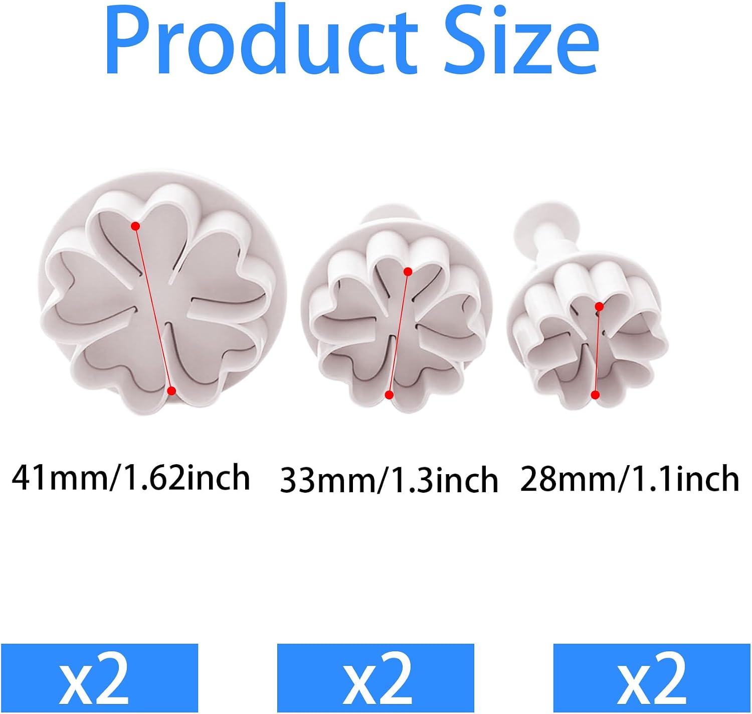 6PCS Flower Plunger Cookie Cutters Set, Cake Decorating Fondant Mold, Mini Plastic Fondant Molds for Cake Decorating Sugarcraft Baking Tools DIY Dessert Sculpting Kitchen Accessories image 2