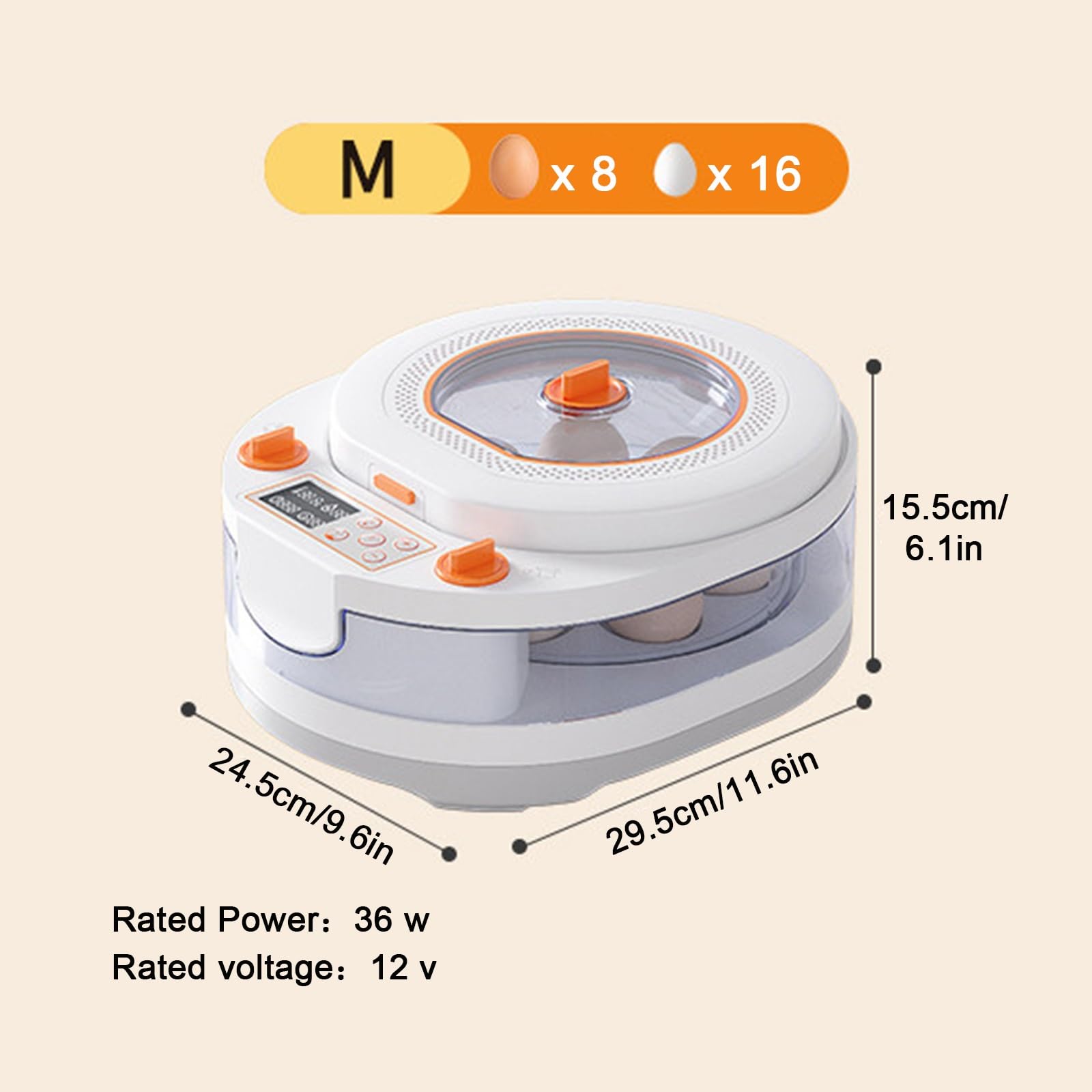 Incubadora de huevos con volteador automático, control de humedad, regulación de temperatura, recarga automática de agua para incubar huevos de pollo, codorniz, pato, ganso y pájaro