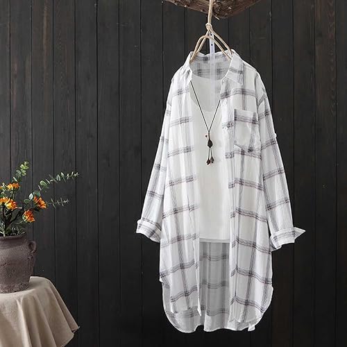 Miniatura 3 de Camisas de manga larga para mujer, 2023, para primavera, verano, elegantes, informales, con botones, tallas grandes, blusas de trabajo de oficina