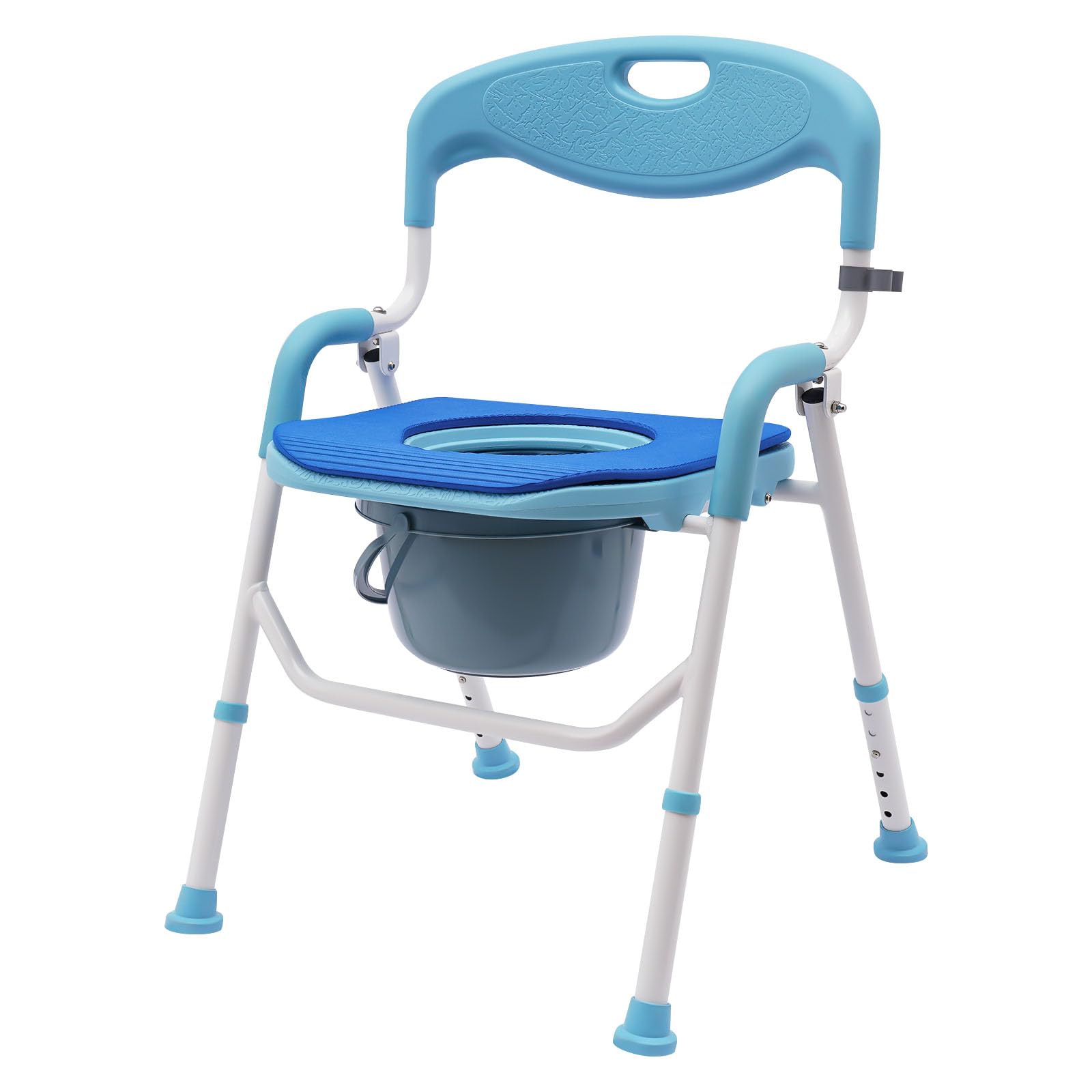 Silla de ducha plegable, asiento de seguridad para el baño, asiento de inodoro plegable con cómoda, silla plegable portátil (Eva), como orinal, asiento de ducha, en el inodoro de la cama, rango de