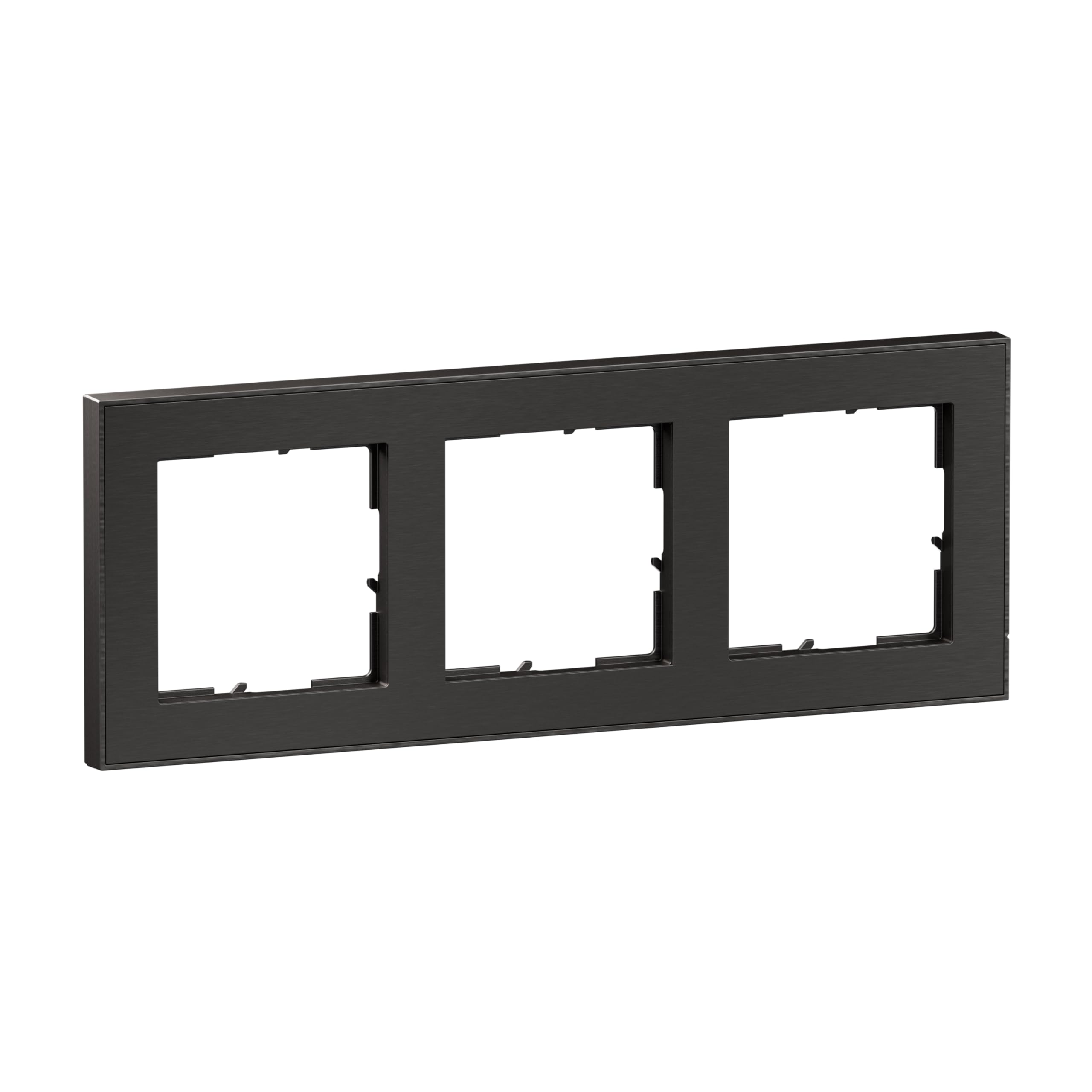 LEGRAND, Seano+ Cadre triple avec surface en matériau véritable, thermoplastique sans halogène, production et emballage durables, couleur : acier foncé, 765493