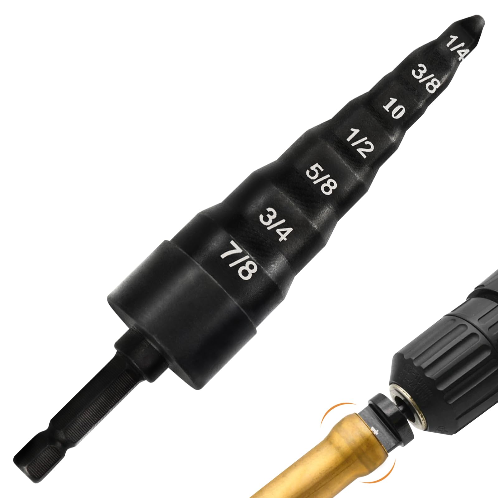 HVAC Repairing Tools, 7 in 1 Air Conditioner Copper Pipe Expander Swaging Flaring Tool, Swage Tube Expander Soft Copper Tubing Tool with 1/4'', 3/8'', 1/2'', 5/8'', 3/4'', 7/8'' Bits