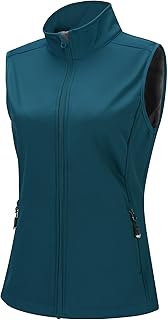 33,000ft Women's Softshell Full Zip Gilet Fleece Lined Windproof Vest Outerwear Lightweight Sleeveless Jacket for Running ...