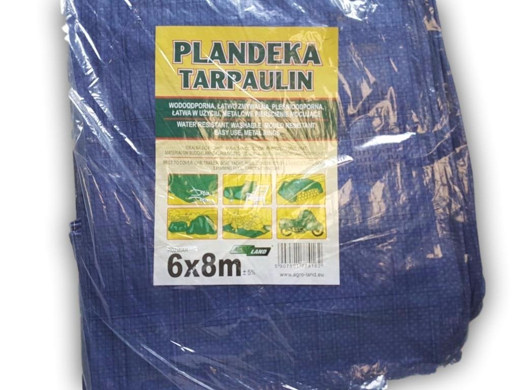 Plandeka 6 x 8 m blacha podłogowa z metalowymi pierścieniami pokrowce osłona przeciwsłoneczna hamak namiot przenośny wodoodporny pokrowiec tkanina dach samochodowy lekki na zewnątrz wędrówki kemping