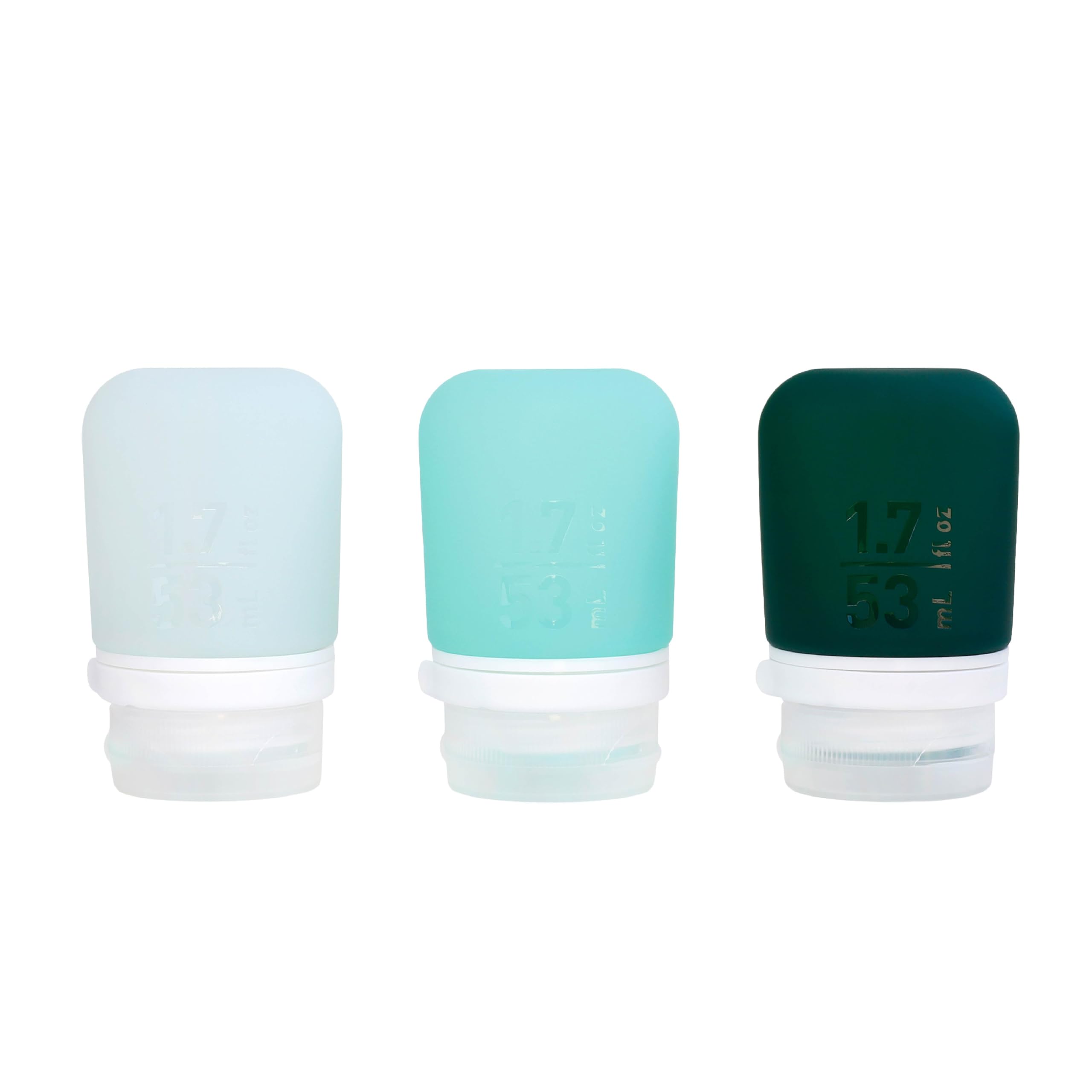 humangear GoToob+ 3-Pack, Small (1.7 fl oz), Spring Green/Mint/Forest
