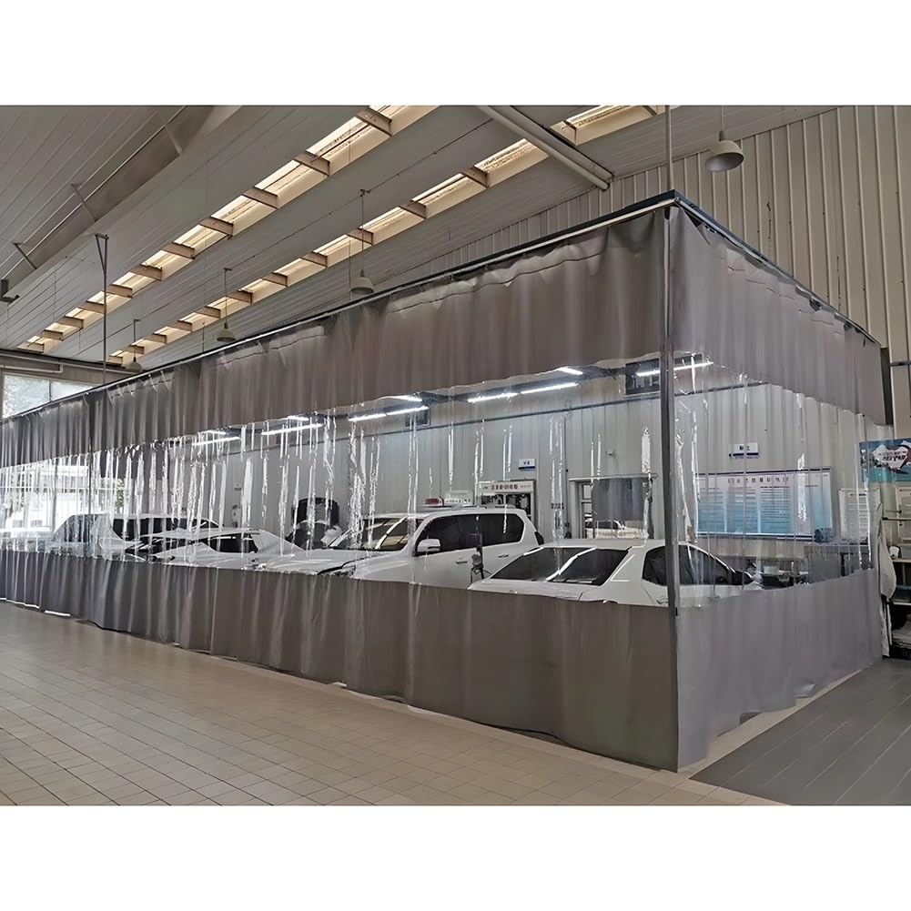 Wasserdichte Outdoor-Vinyl-Vorhänge mit rostfreien Ösen, transparente Plane für Pergola, Veranda, Pavillon, Größe 1,8 x 2,2 m / 5.9x7.2ft