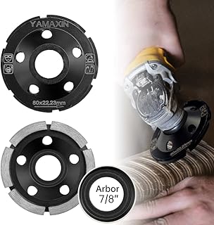 2 Pcs 80mm Diamond Concrete Surface Grinding Wheel for Polishing Diamond Turbo Cup Wheel Use Dry/Wet to Smooth for Concrete Granite Marble Masonry Brick Fits 7/8(22mm) Inch Arbor