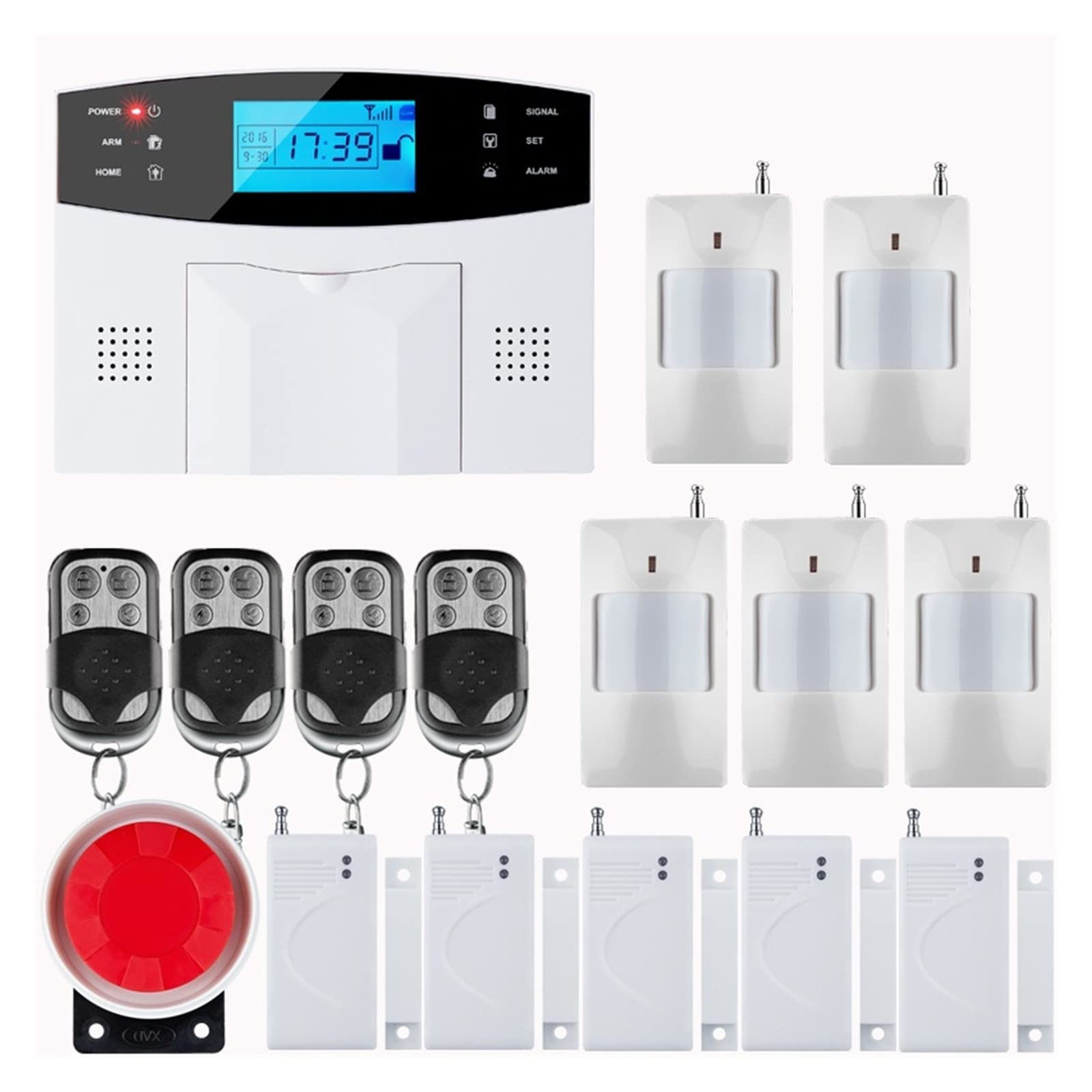 Alarmas de seguridad para el hogar Teclado LCD RU/SP/EG voz inalámbrica SMS hogar GSM de alarma casa inteligente Auto antirrobo puerta seguridad sistemas de alarma Sensores de puertas/ventanas(G2BB)