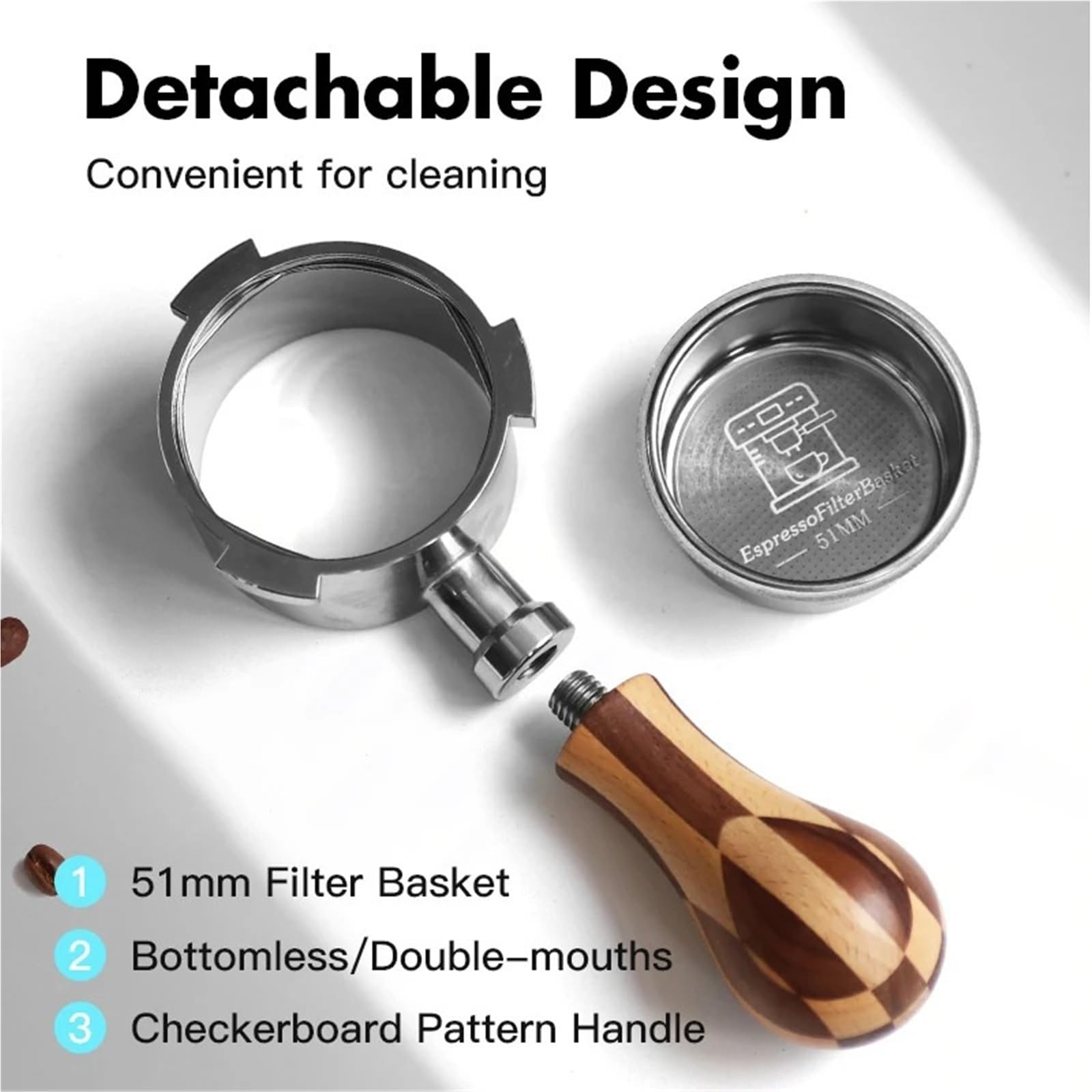Portafiltro Doble Boquilla 51mm,Compatible Con Delonghi, 685 9335 220,Homix