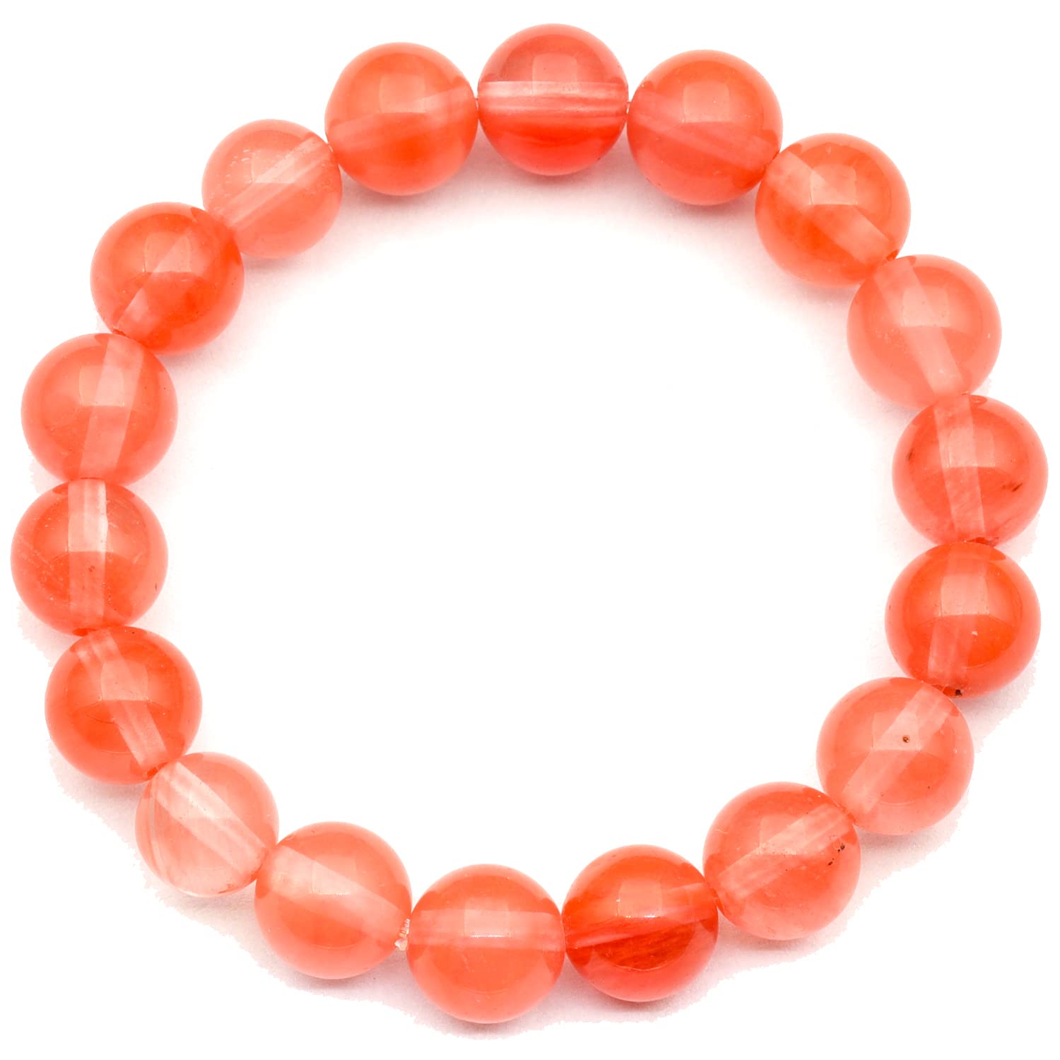Dehnbares Armband aus natürlichen Kirschquarzperlen, echter rosa Kristall, Stier, Edelstein elastisch, 8 mm Perlen, Modeschmuck