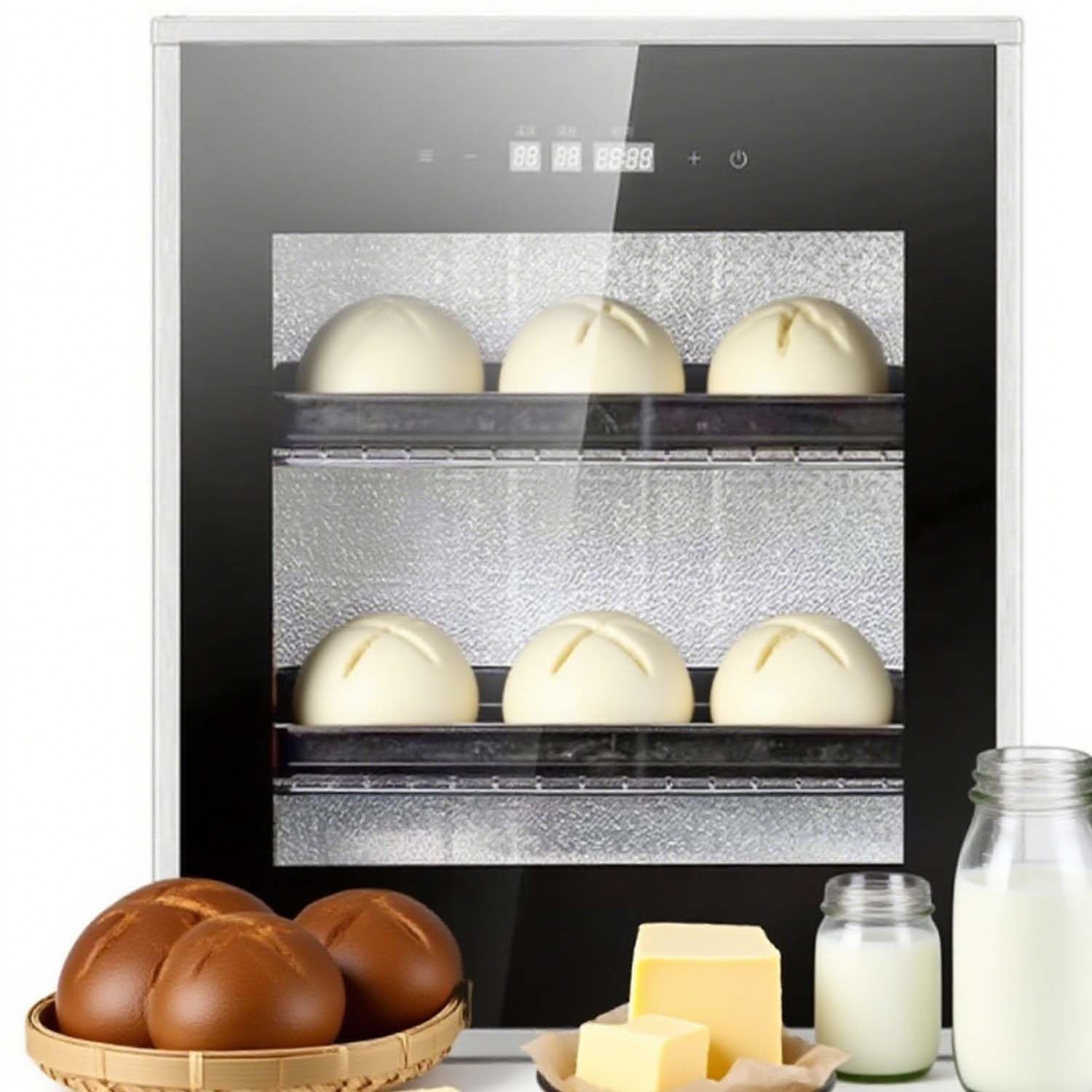 Elektrischer 40L Teiggärschrank mit Einstellbarer Temperatur, Gleichmäßiger Feuchtigkeit, Edelstahl, Für Gastronomie, Bäckerei und Heimgebrauch