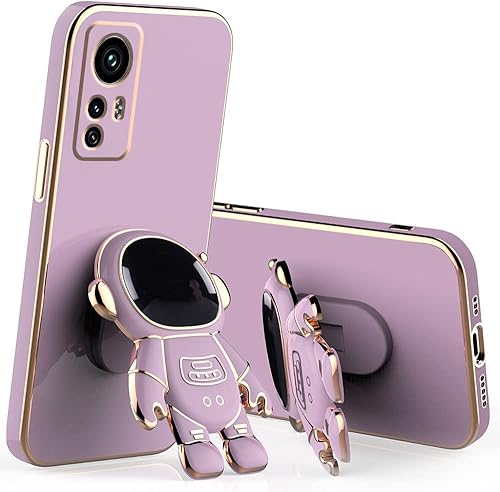 Funda compatible con Redmi Note 12s con chapado creativo astronauta caricatura, rosa, funda para teléfono Xiaomi Redmi Note 12s, funda de silicona a
