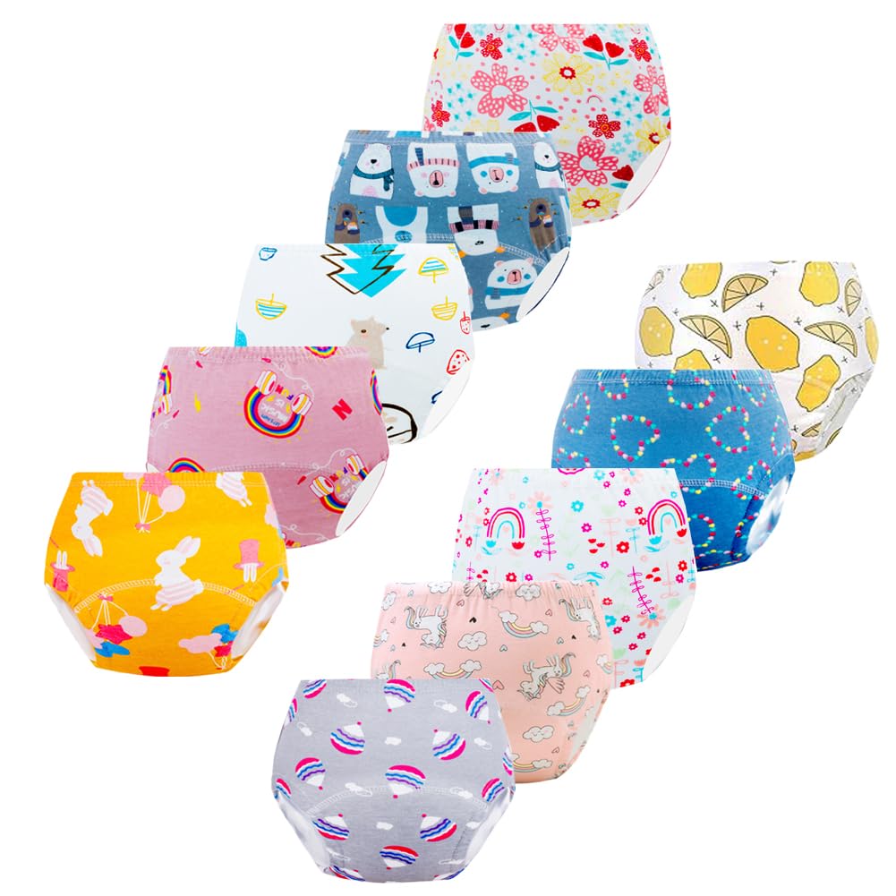 Potty Training Underwear for Girls, Toddler Training Underwear Boys (10 Packs, 4-6T, Multi-Colored)