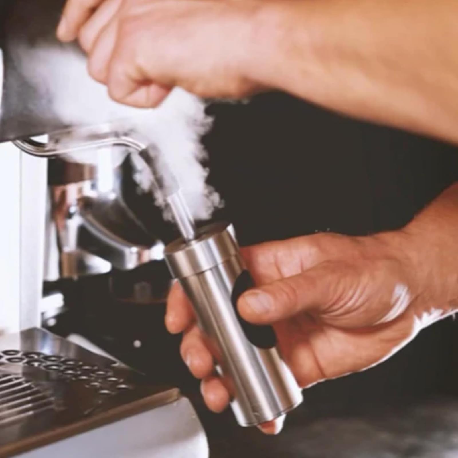 Pulitore A Vapore per Macchine da caffè Espresso, Spazzola per La Pulizia della Macchina da caffè, Manuale Antiscottatura, per Mantenere Il Bancone del Bar Pulito E in Ordine