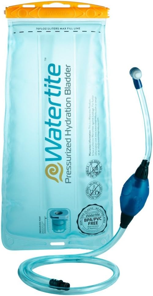 Pressurized Hydration Bladder (2 Liter) by Watertite | Award Winning Outdoor Gear for Cycling Camping Hiking Hunting and Dog Walking | Drinking Water Storage Reservoir Replacement Hydration Pack | NEW