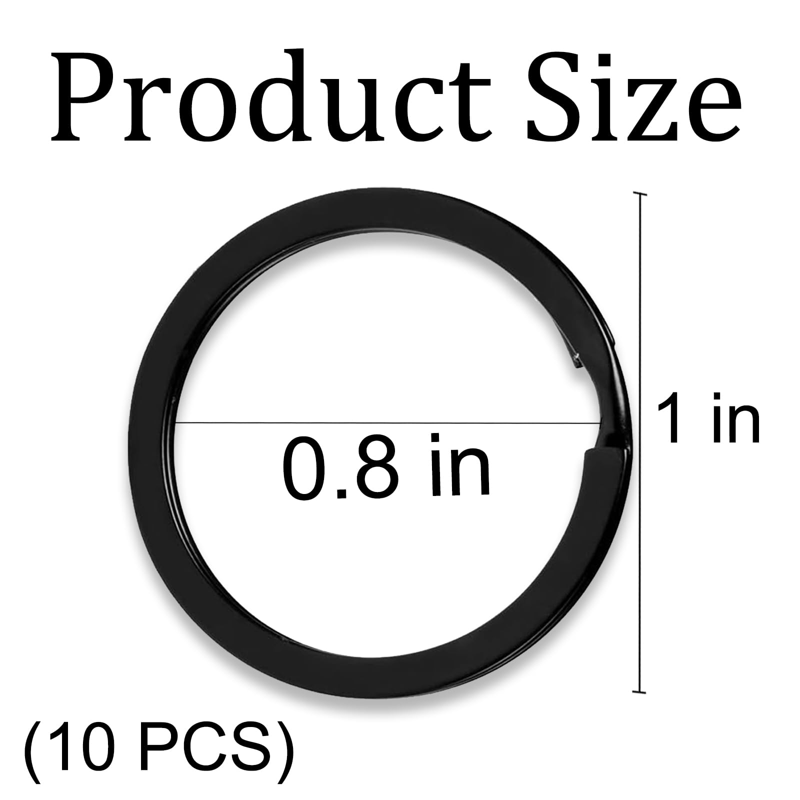 10 Pcs Grade Stainless Steel Split Ring for Keychains 1 inch 25mm Key Rings for Car Keys Metal Keychain, Split Keyrings, Flat O-Ring for Home, Car, Office Keys Attachment